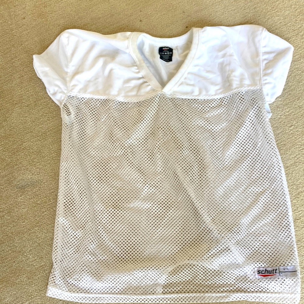 Schutt varsity large mesh jersey white.